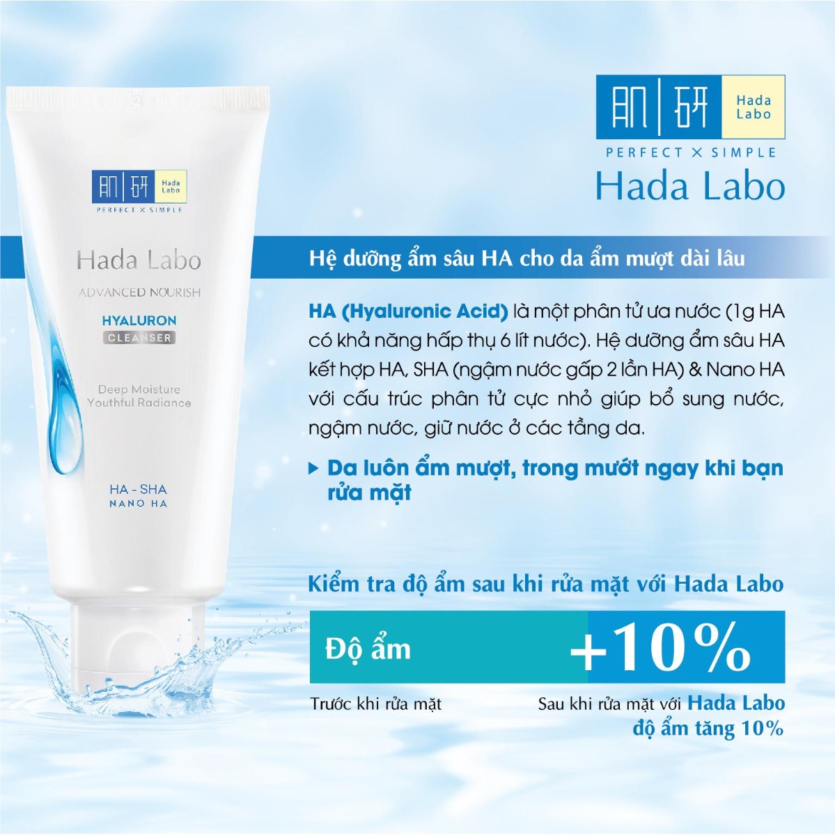 Kem Rửa Mặt Hada Labo Advanced Nourish Cream Cleanser dưỡng da ẩm mượt dài lâu