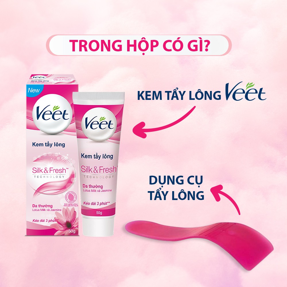 Kem Tẩy Lông Veet Silk & Fresh Dành Cho Da Nhạy Cảm 50g | Hasaki.vn