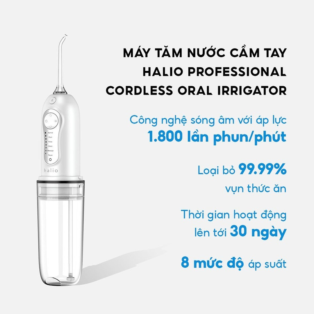 Máy Tăm Nước Cầm Tay 6 Chế Độ Halio Professional Cordless Oral Irrigator