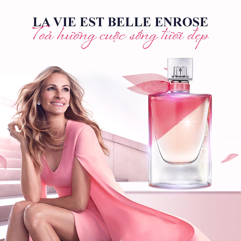 Nước Hoa Nữ Lancôme La Vie Est Belle Enrose EDT sẽ tô sắc hồng cho cuộc sống của bạn, giúp bạn cảm nhận được những vẻ đẹp tươi sáng nhất và nâng niu niềm hạnh phúc mỗi ngày.