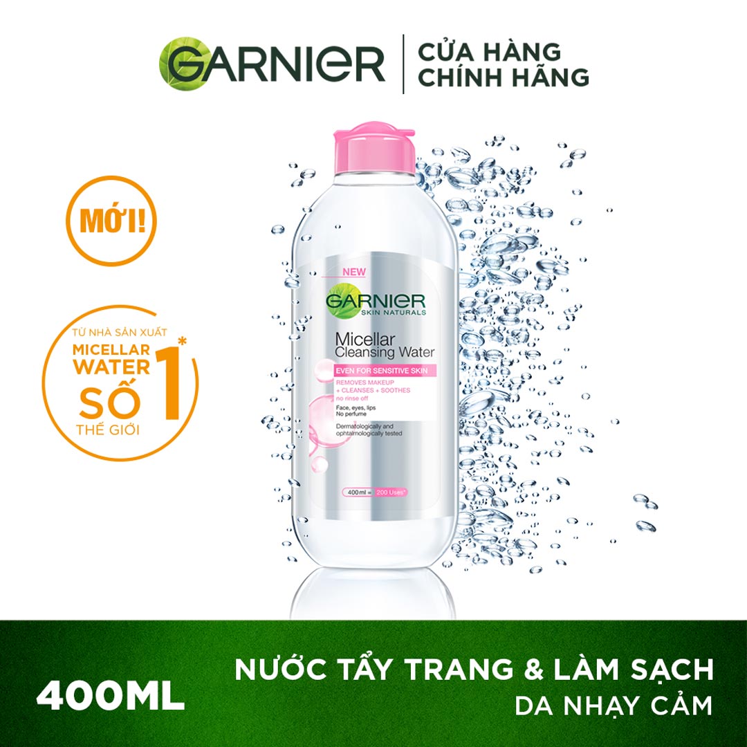 Nước Tẩy Trang Garnier Dành Cho Da Nhạy Cảm 400ml Micellar Cleansing Water For Sensitive Skin