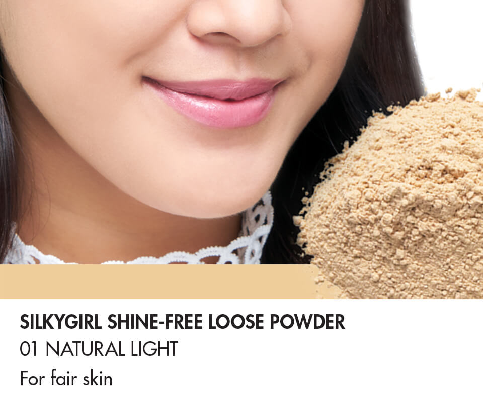 Phấn Phủ SILKYGIRL Shine-free Loose Powder 01 Natural Light Tông Sáng Tự Nhiên