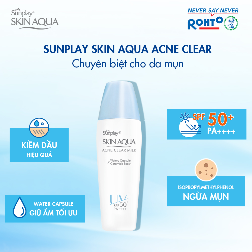 Sữa Chống Nắng Sunplay Skin Aqua Acne Clear Milk SPF50+ PA++++ hiện đã có mặt tại Hasaki