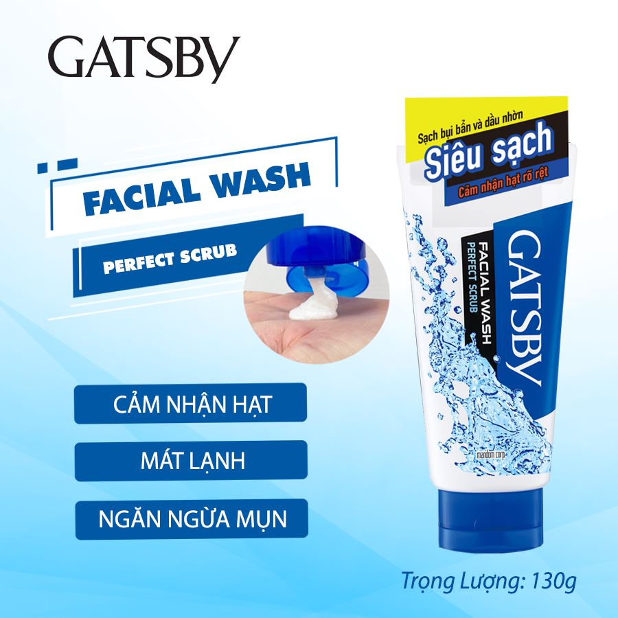 Sữa Rửa Mặt Dạng Hạt GATSBY Facial Wash Perfect Scrub