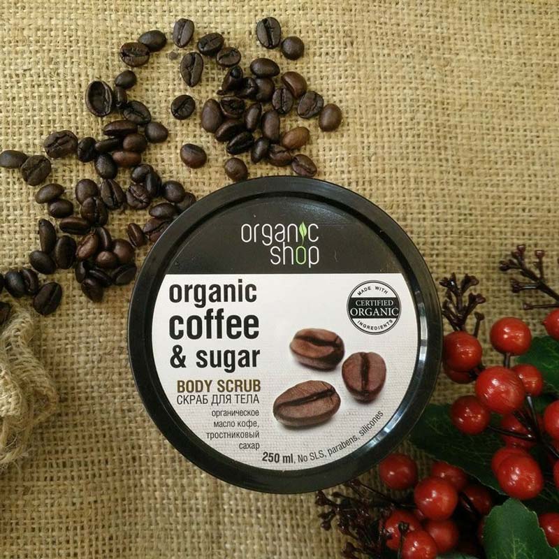 Tẩy Tế Bào Chết Toàn Thân Organic Shop Body Scrub Brazilian Coffee chiết xuất Cà Phê
