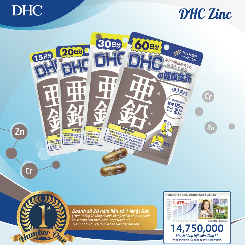 Viên Uống Bổ Sung Kẽm DHC Zinc hiện đã có mặt tại Hasaki