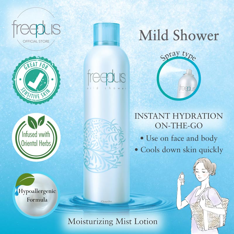 Xịt Dưỡng Ẩm Freeplus Mild Shower Moisturizing Mist Lotion thích hợp sử dụng cho cả mặt và cơ thể