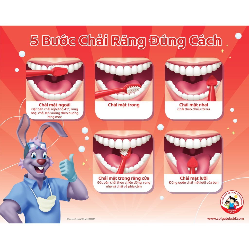 Hướng dẫn chải răng đúng cách với Bàn Chải Đánh Răng Điện Colgate Minions Dành Cho Trẻ Em