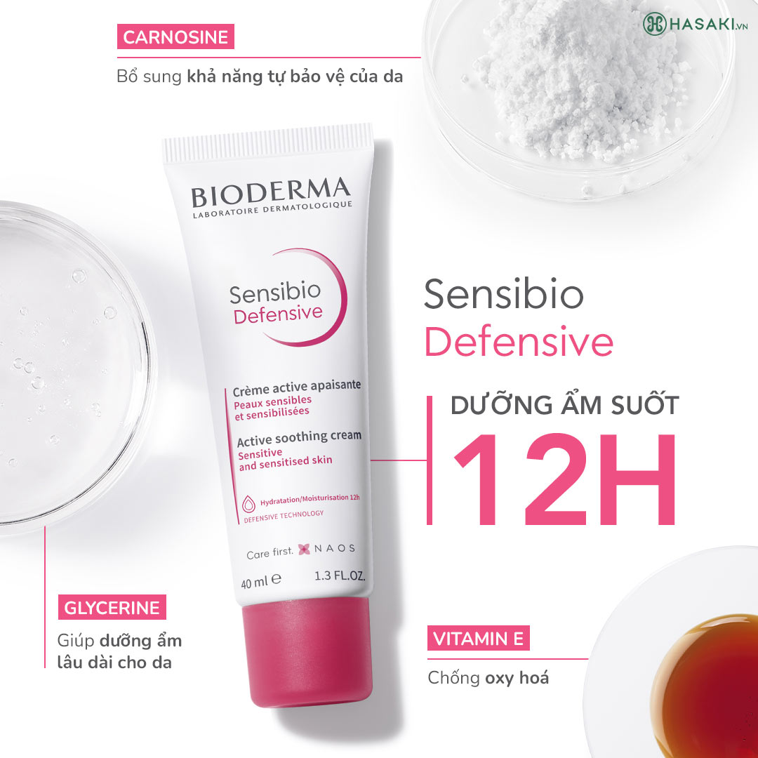 Kem dưỡng ẩm và làm dịu cho da nhạy cảm Bioderma Sensibio Defensive 40ml