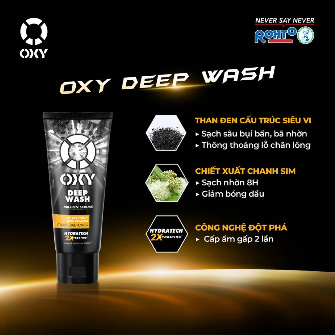 Kem rửa mặt có hạt sạch sâu OXY Deep Wash (Scrub)