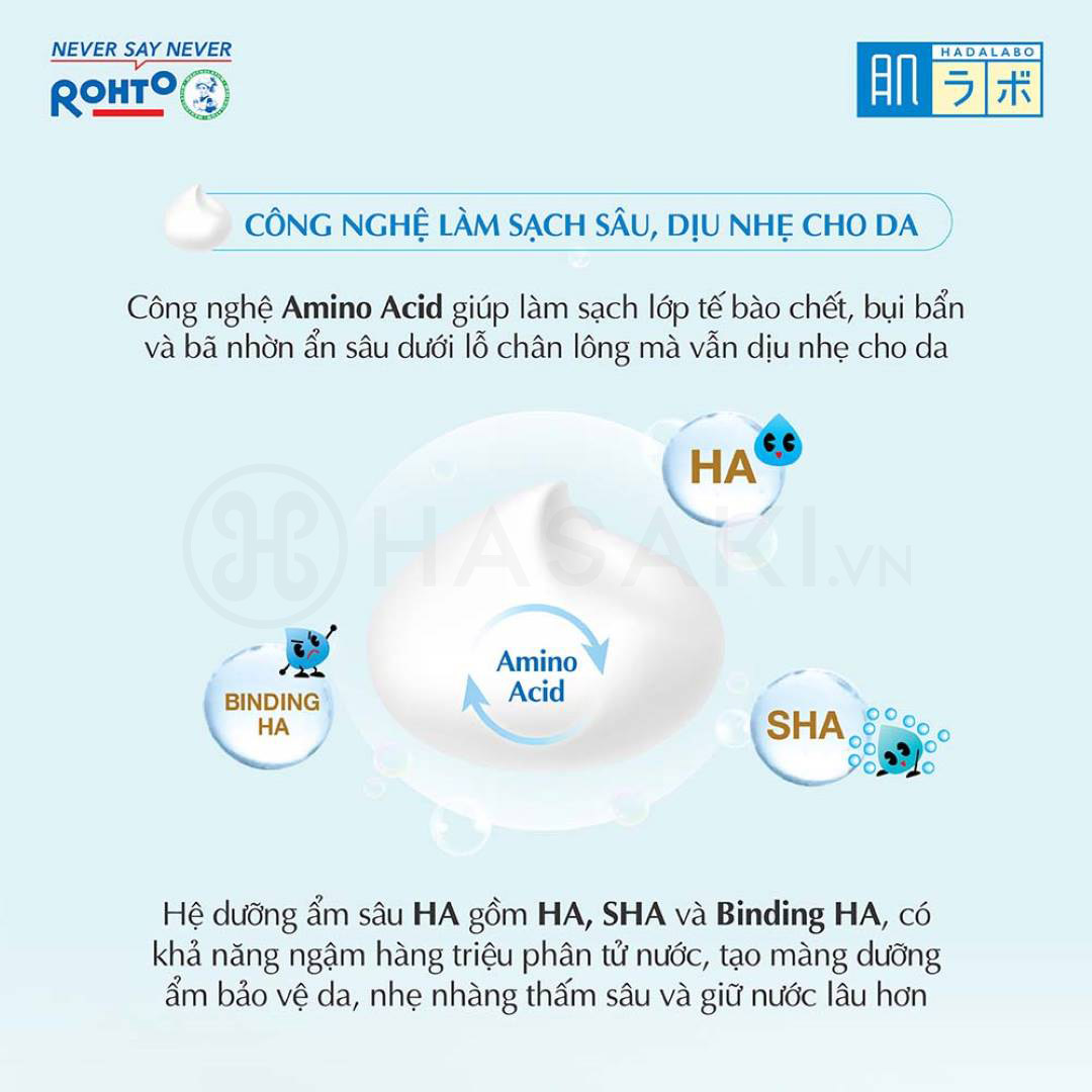 Bọt rửa mặt Hadalabo Gokujyun Moisturizing Foaming Wash dưỡng ẩm cho mọi loại da.