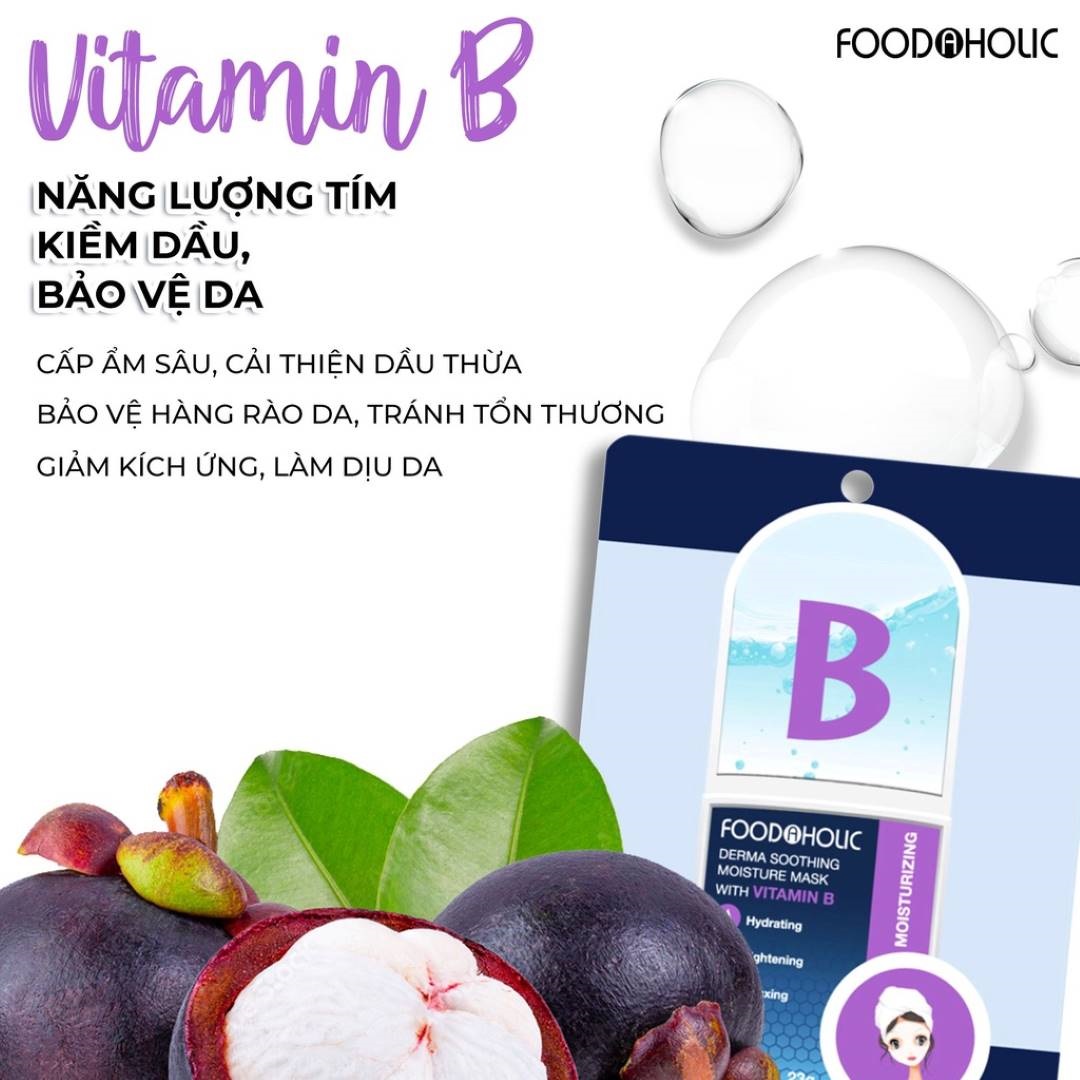 Mặt Nạ Vitamin B Hồi Phục, Mịn Da Foodaholic Derma Soothing Moisture Mask With VITAMIN B 23g