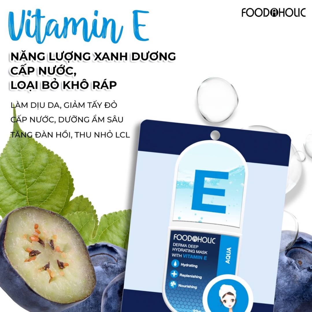 Mặt Nạ Vitamin E Cấp Ẩm, Căng Bóng Da Foodaholic Derma Deep Hydrating Mask With VITAMIN E 23g