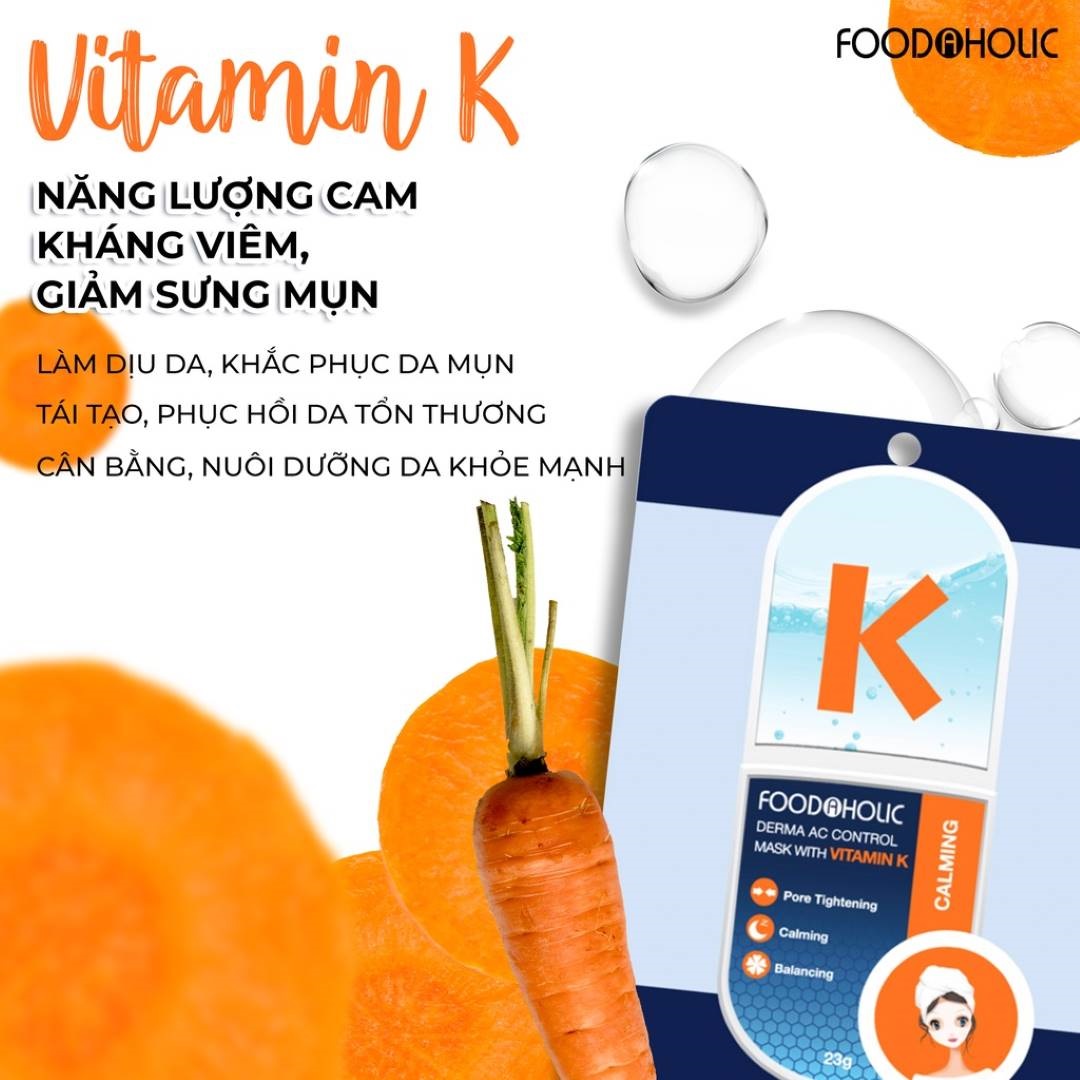 Mặt Nạ Vitamin K Tái Tạo Da Foodaholic Derma AC Control Mask With Vitamin K 23g