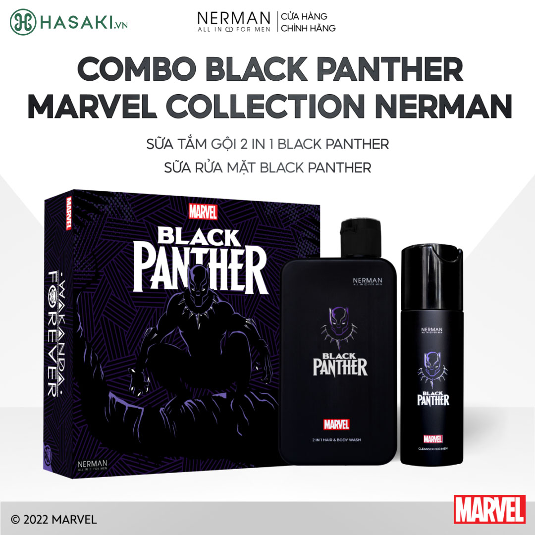 Combo Black Panther Marvel Collection Nerman 2 Món