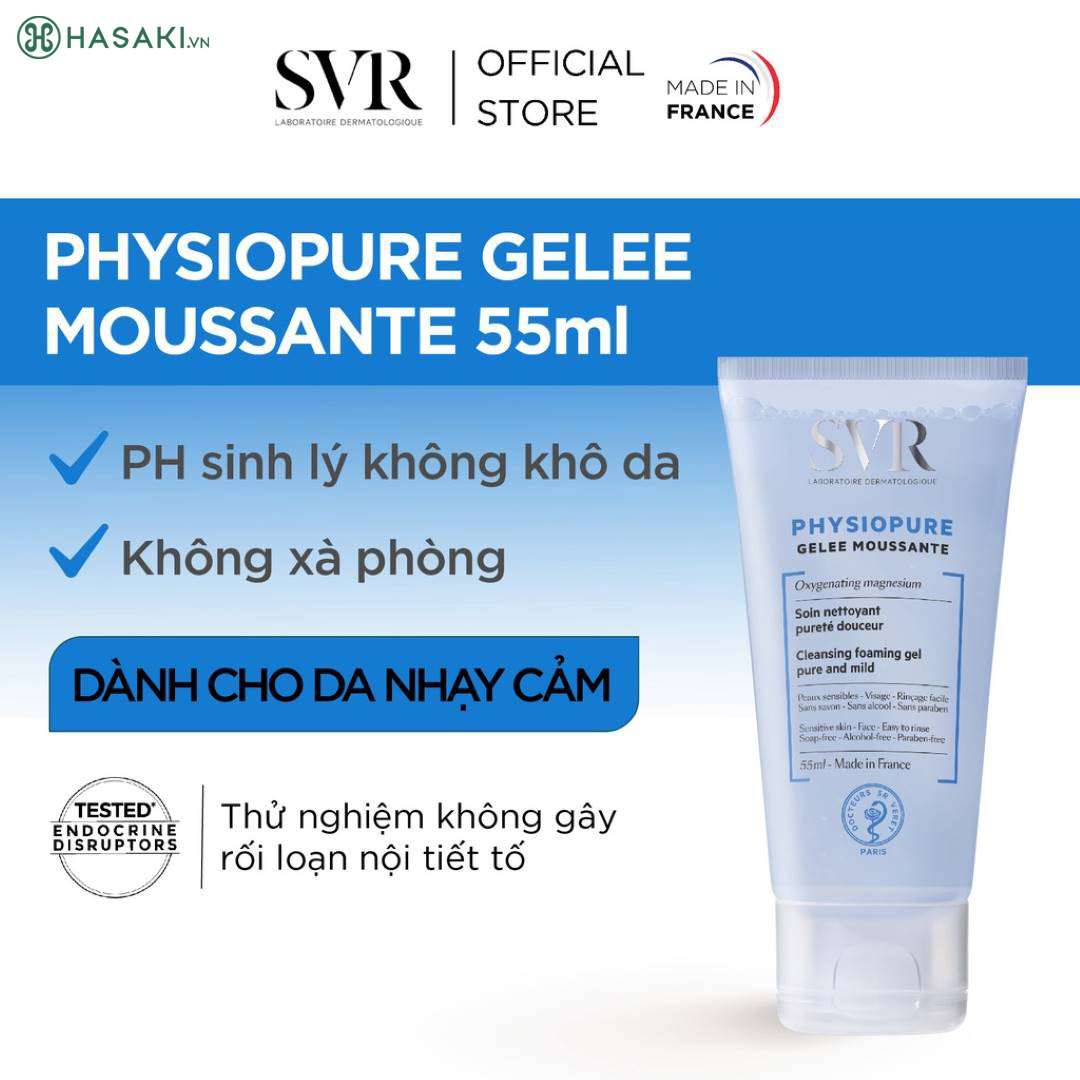 Gel rửa mặt cho da nhạy cảm SVR PHYSIOPURE Gelee Moussante 55ml