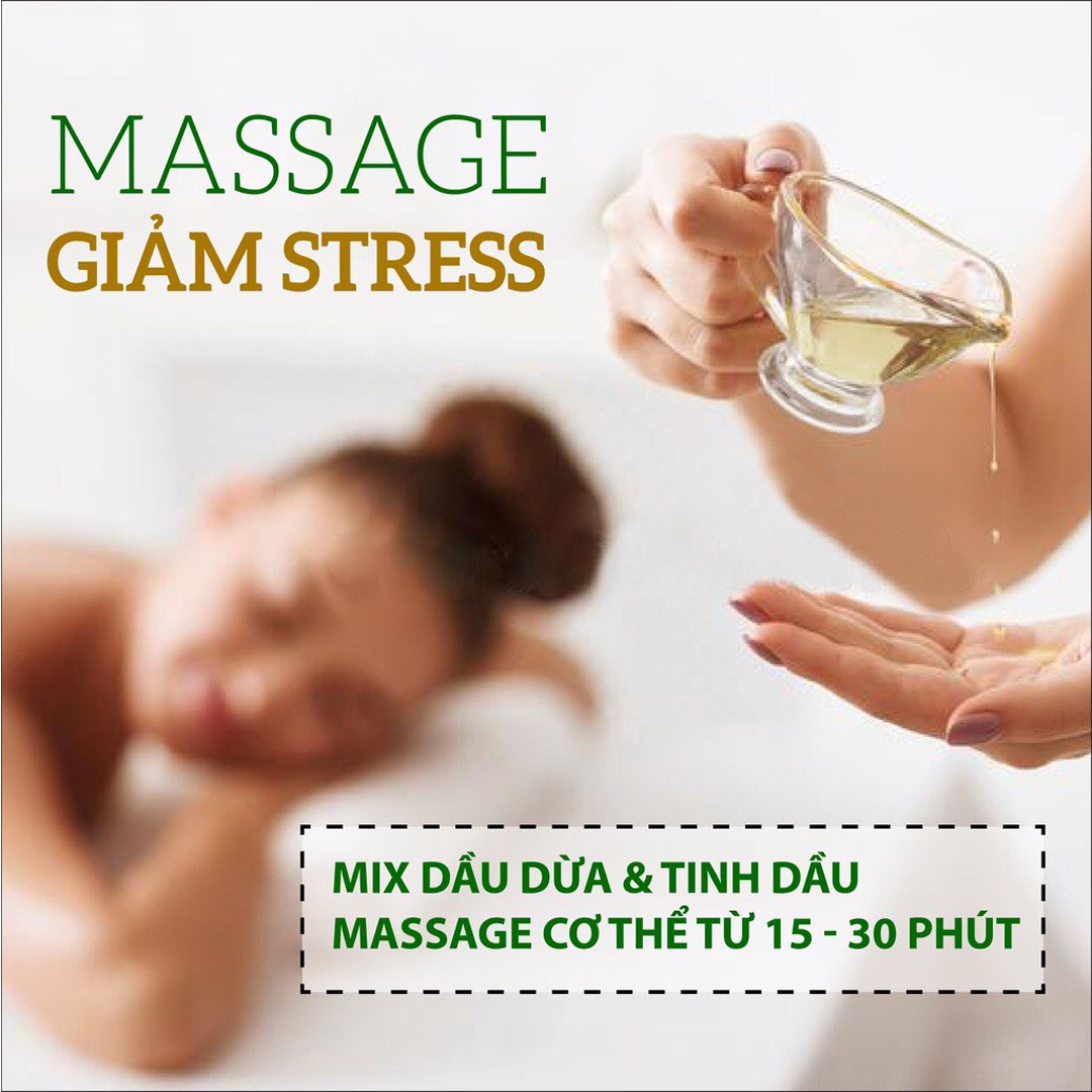 Dầu Dừa Tinh Khiết Vitamin E Milaganics giúp massage cơ thể giảm stress