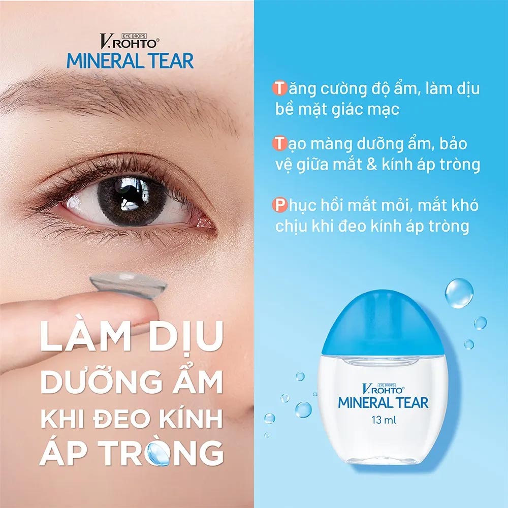 Dung dịch nhỏ mắt V.Rohto Mineral Tear giữ ẩm, làm dịu & bổ sung khoáng chất
