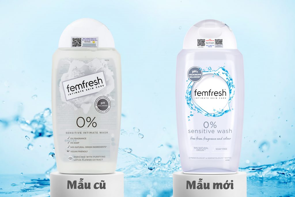 Dung dịch vệ sinh phụ nữ cao cấp cho da nhạy cảm Femfresh 0% Sensitive Wash 250ml