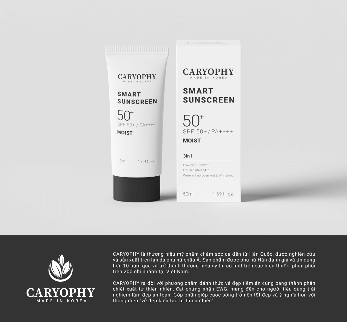 Kem Chống Nắng Caryophy Smart Moist Sunscreen SPF 50+ / PA++++ thế hệ mới 2022