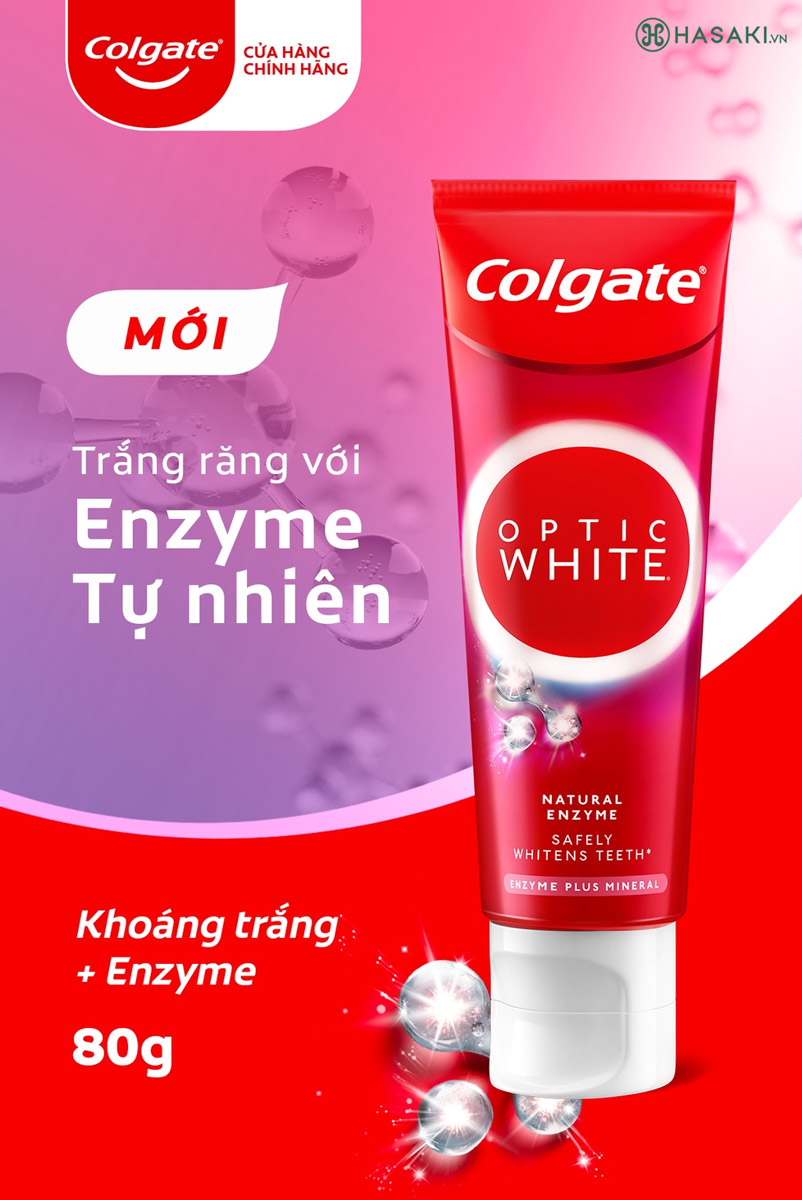 Kem Đánh Răng Colgate Optic White Enzyme Plus Mineral