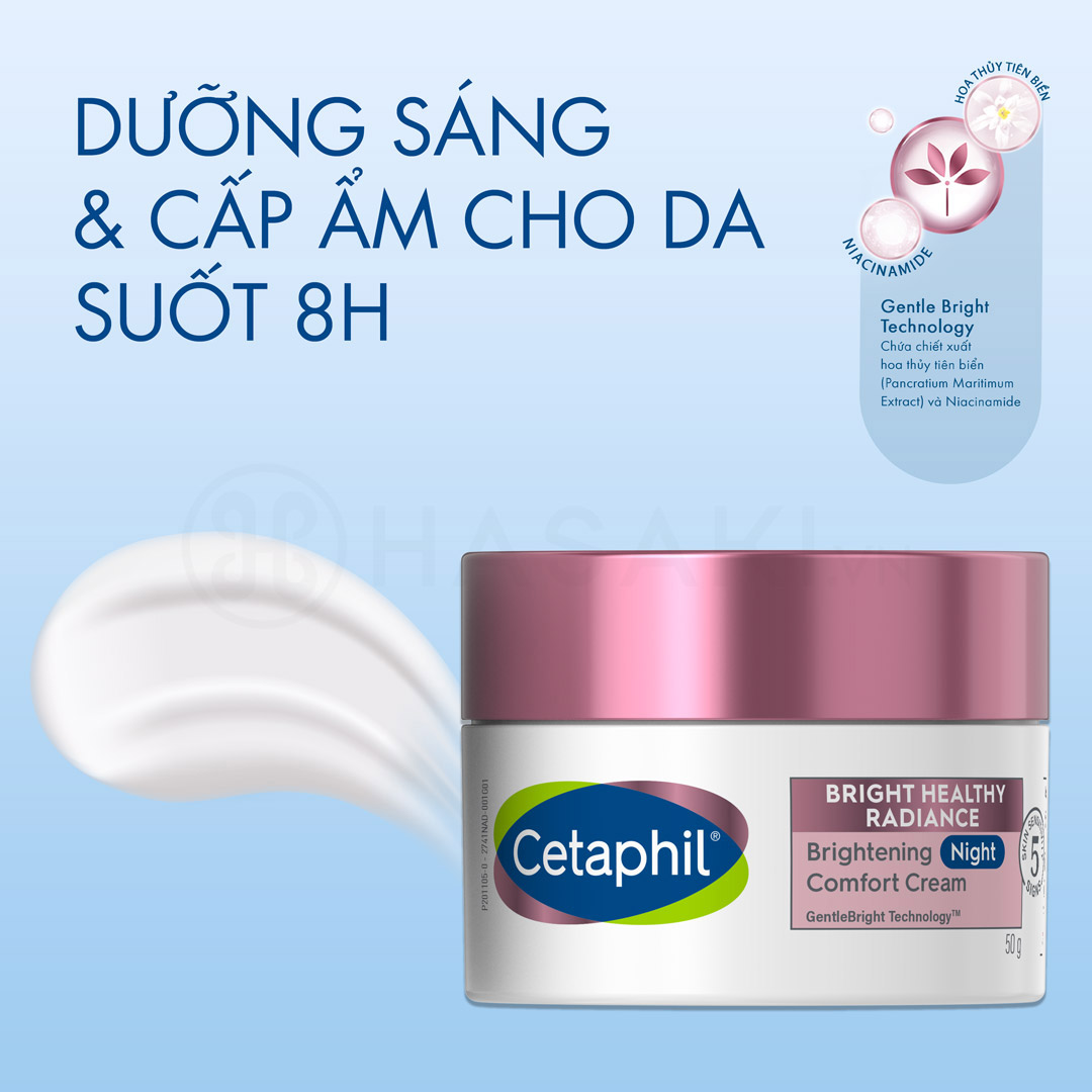 Kem Dưỡng Ẩm Làm Sáng Da Ban Đêm Cetaphil Bright Healthy Radiance Brightening Night Comfort Cream 50g