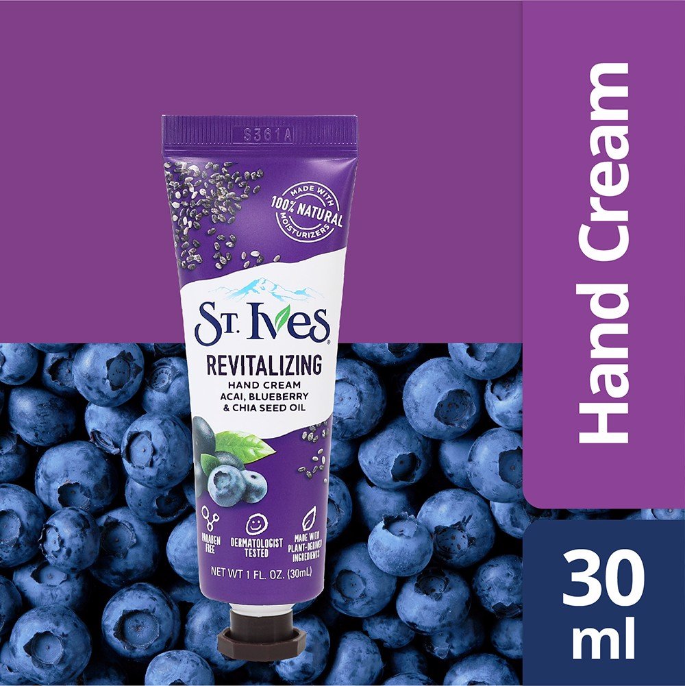 Kem dưỡng da tay St.Ives Revitalizing Acai, Blueberry & Chia Seed Oil Hand Cream 30ml