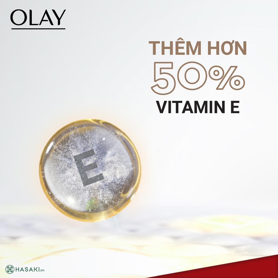 Kem Dưỡng Olay Total Effects tăng cường thêm 50% vitamin E giúp ngăn ngừa lão hoá da hiệu quả.