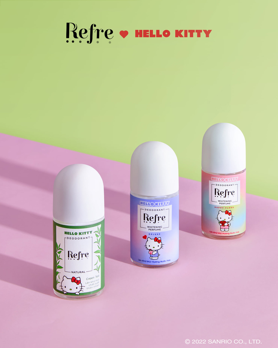 Lăn Khử Mùi Refre x Hello Kitty Whitening Perfume Phiên Bản Giới Hạn 40ml