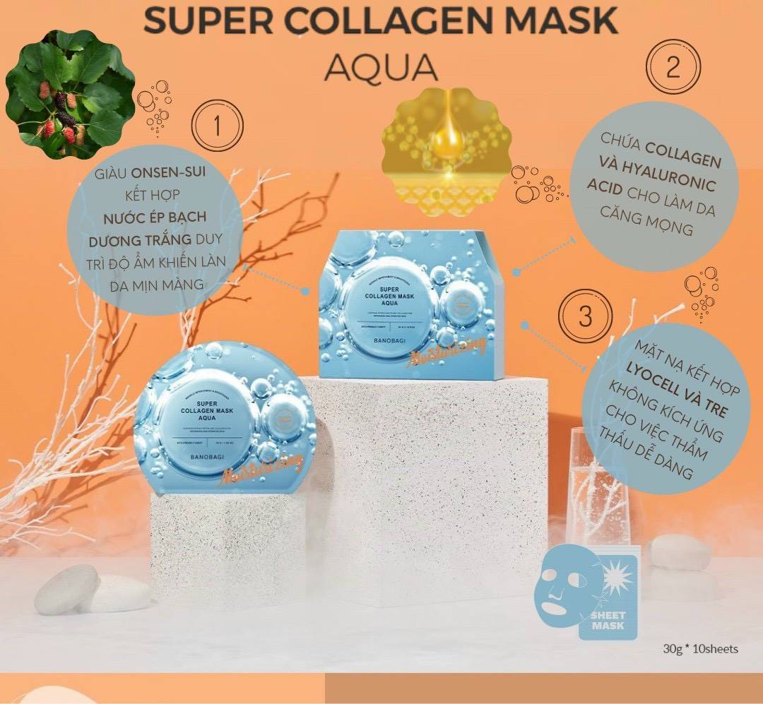Mặt Nạ Cấp Ẩm Da Căng Bóng Banobagi Super Collagen Mask Aqua Moisturizing