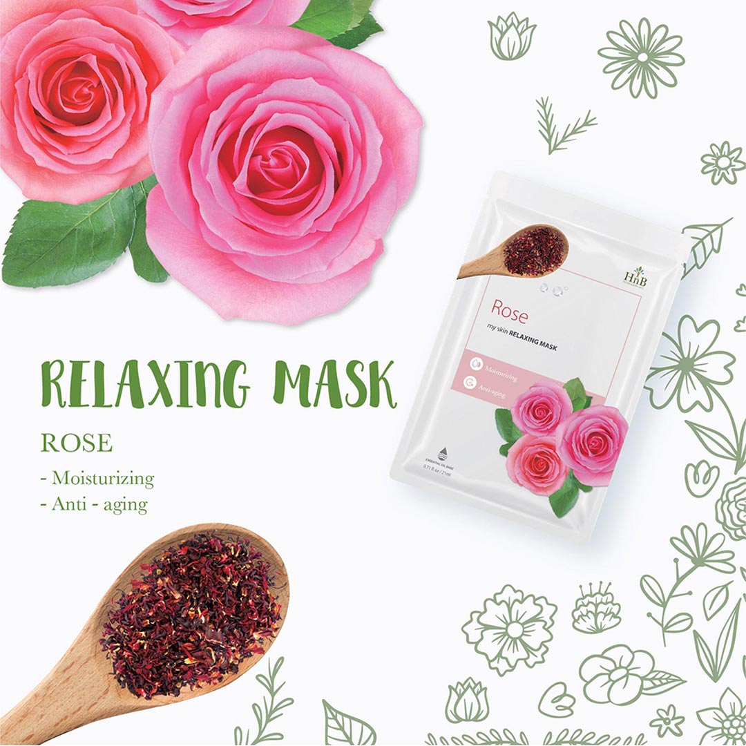 Mặt Nạ Dưỡng Da Chiết Xuất Hoa Hồng HNB My Skin Relaxing Mask Rose 20ml