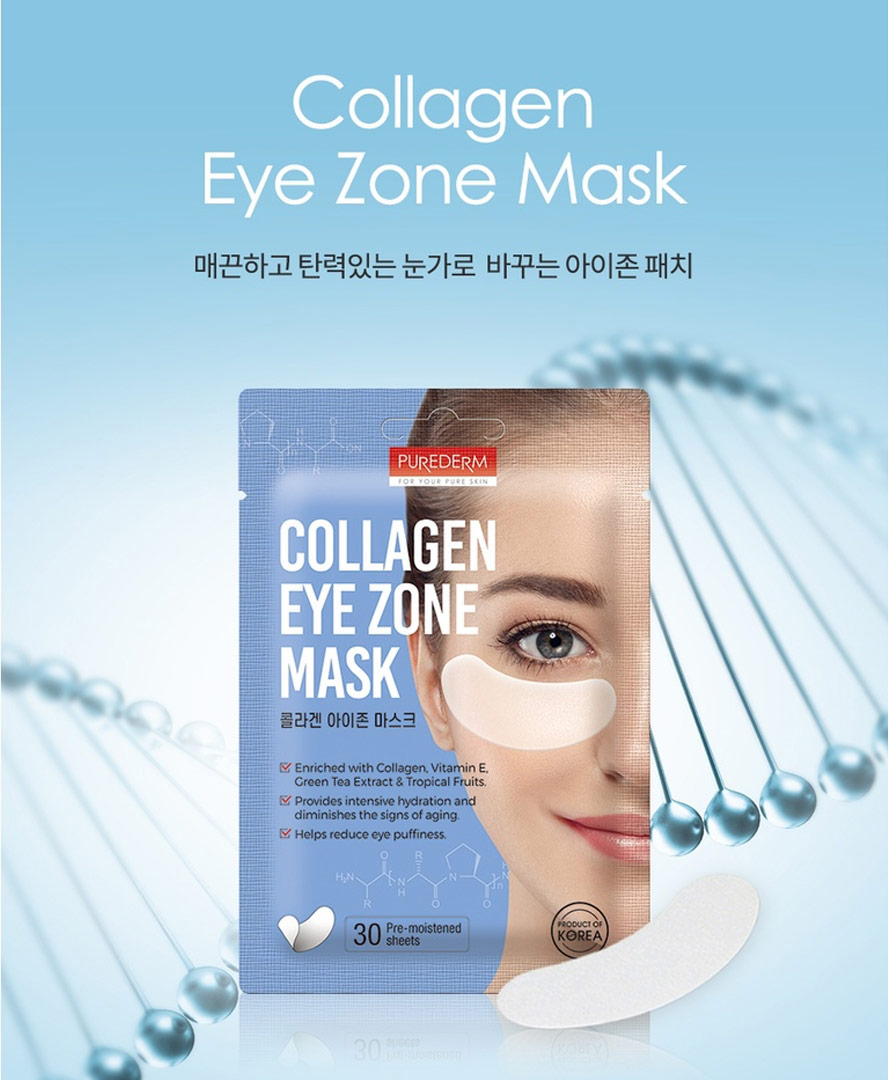 Mặt Nạ Dưỡng Mắt Purederm Collagen Eye Zone Mask 30 Sheet