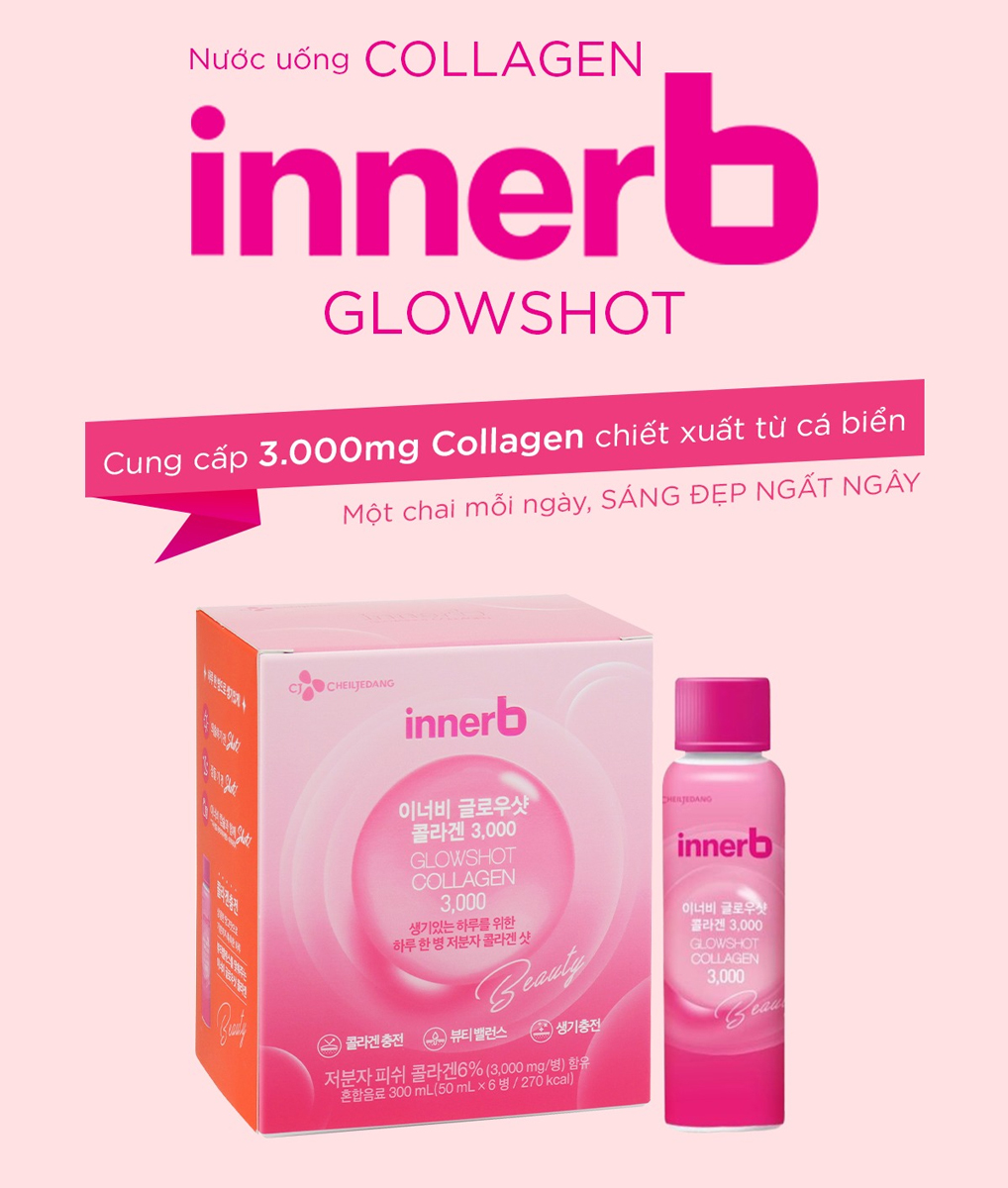 Nước Uống Collagen Vitamin C Sáng Da InnerB GlowShot Collagen 3000