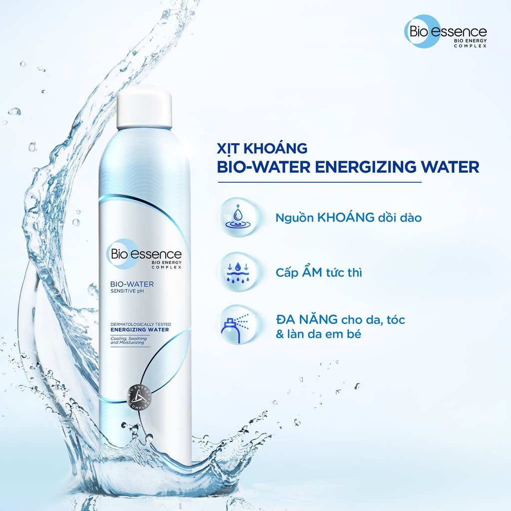Nước Xịt Khoáng Bio-essence Dưỡng Da Ẩm Mượt Mịn Màng 100ml Bio-Water Energizing Water