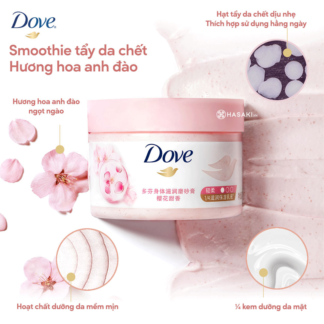 Smoothie Tẩy Da Chết Dove Hương Hoa Anh Đào 298g