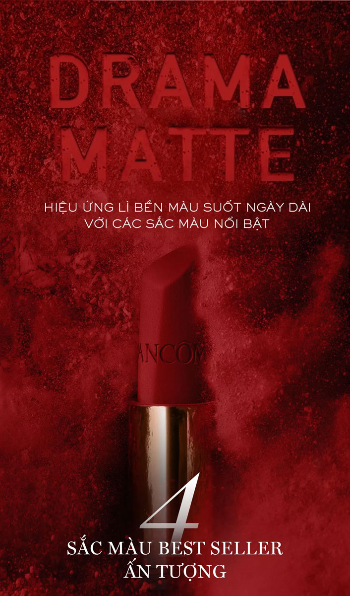 Son Môi Lancôme ’Absolu Rouge Drama Matte với bảng màu đa dạng và nổi bật cho bạn lựa chọn.