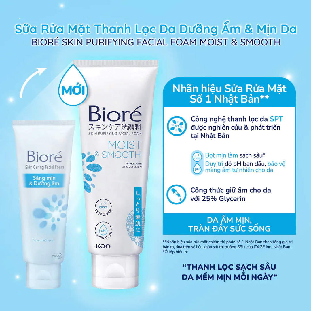 Bioré Skin Purifying Facial Foam Moist & Smooth