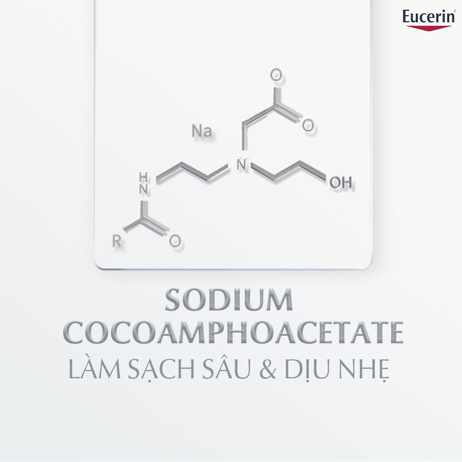 Sữa Rửa Mặt Eucerin PH5 Facial Cleanser Sensitive Skin chứa hoạt chất Sodium Cocoamphoacetate giúp làm sạch hiệu quả để ngăn chặn bít tắc da.