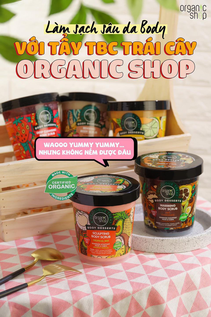 Tẩy Tế Bào Chết Toàn Thân Organic Shop Chiết Xuất Thiên Nhiên
