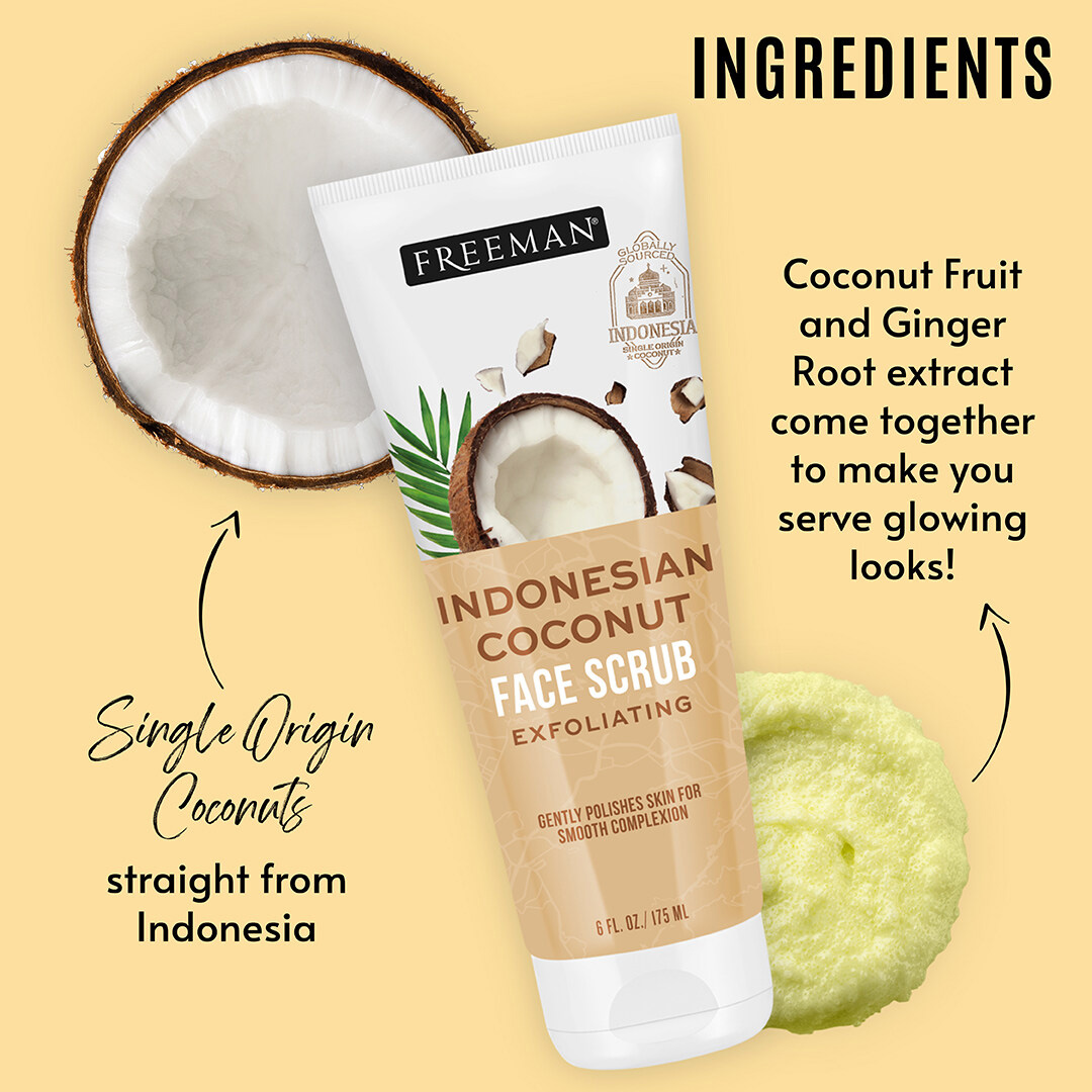 Tẩy Tế Bào Chết Chiết Xuất Dừa & Đường Freeman Exfoliating Indonesian Coconut Face Scrub 175ml