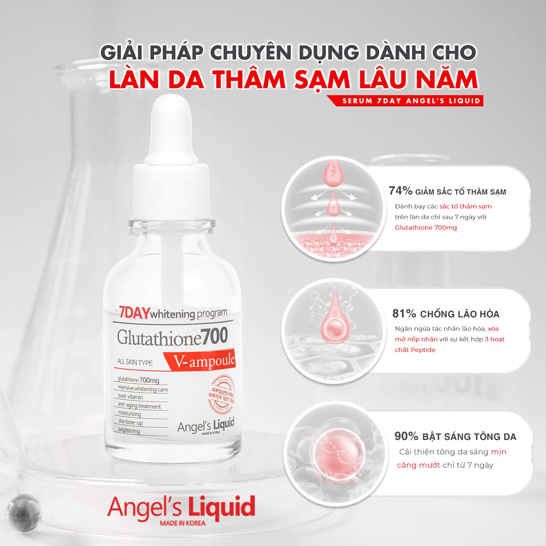 Tinh Chất Angel's Liquid 7 Day Whitening Program Glutathione 700 V-Ampoule
