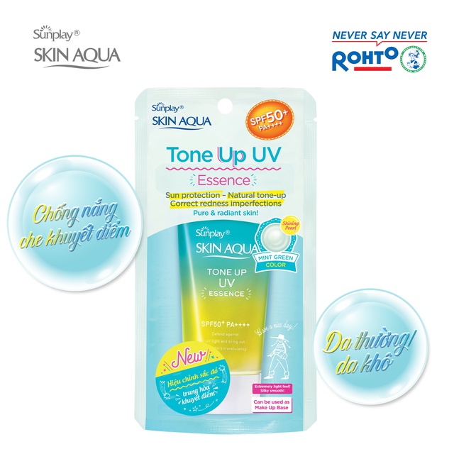 Tinh Chất Chống Nắng Hiệu Chỉnh Sắc Da Sunplay Skin Aqua Tone Up UV Essence Mint Green SPF50+ PA++++