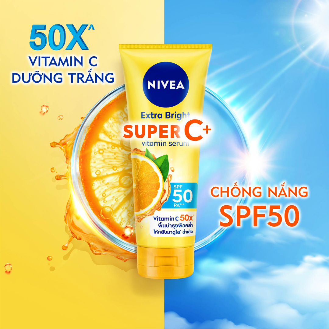 Tinh Chất Nivea Vitamin Dưỡng Thể Sáng Da Super C+ & SPF50 PA+++