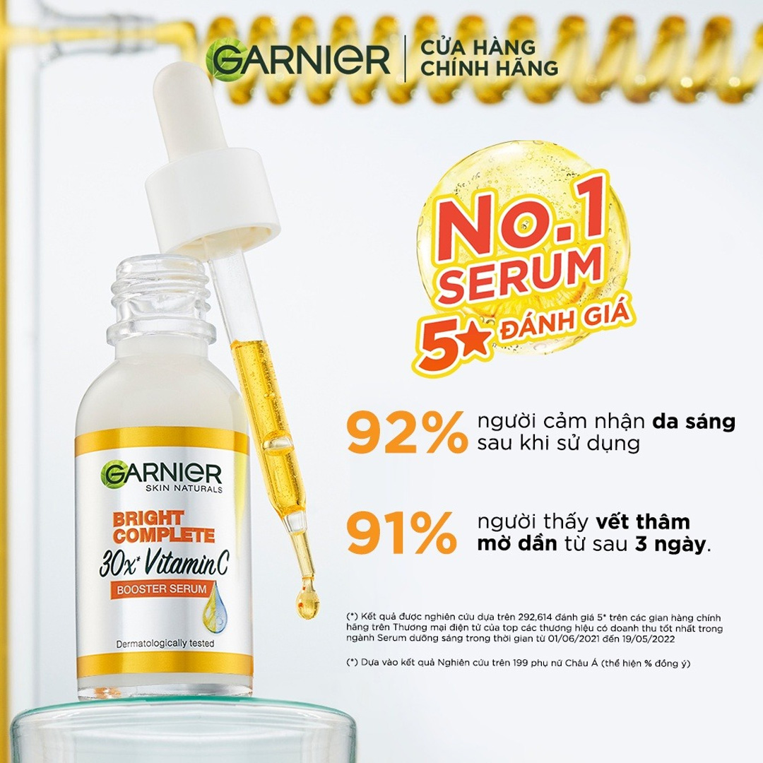 Đánh giá hiệu quả sử dụng Tinh Chất Garnier Bright Complete 30x Vitamin C Booster Serum