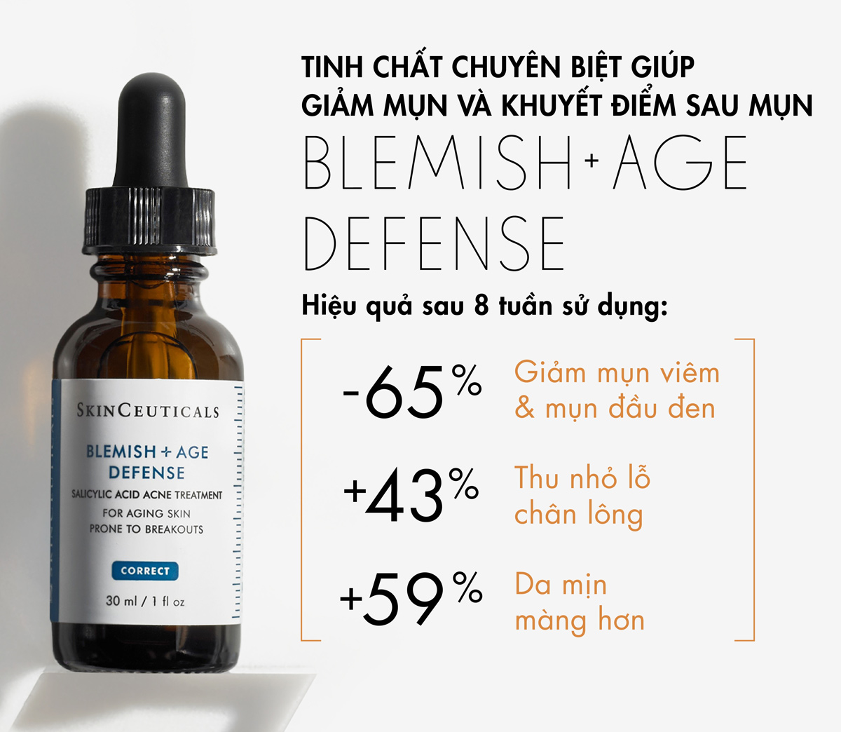 Tinh Chất Skinceuticals Blemish + Age Defense Chuyên Biệt Giúp Giảm Mụn Và Khuyết Điểm Sau Mụn