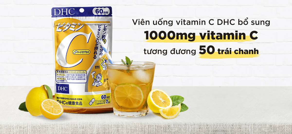 Viên Uống DHC Vitamin C bổ sung 1000mg Vitamin C thiết yếu cho cơ thể mỗi ngày.