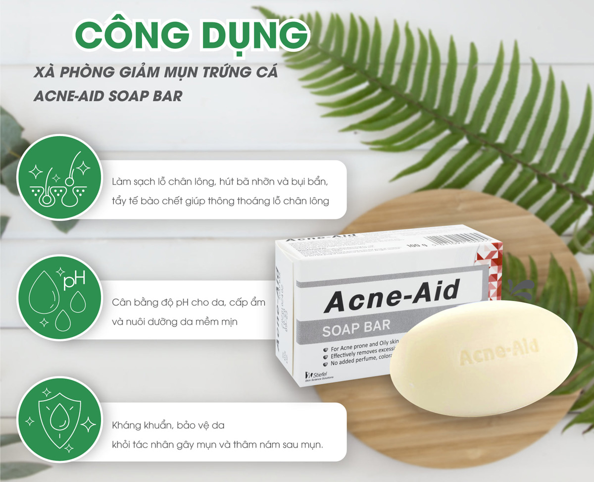 Xà Phòng Rửa Mặt Acne-Aid Soap Bar Cho Da Nhờn Mụn 100g