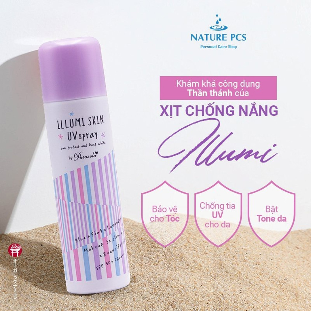 Xịt Chống Nắng Nâng Tone Naris Illumi Skin UV Spray SPF50+/PA++++