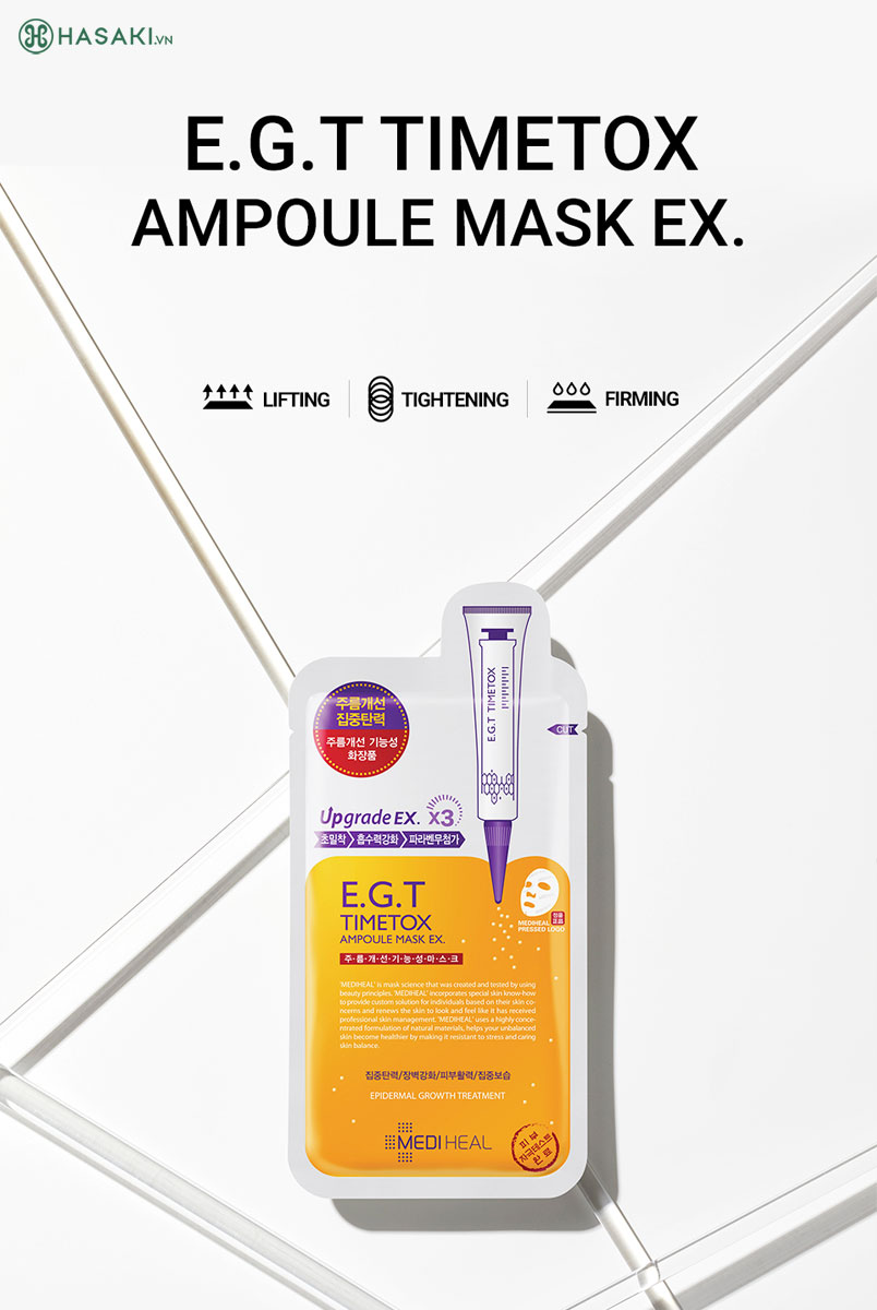 Mặt Nạ Chứa Chất E.G.T Giúp Tái Tạo Da Mediheal E.G.T Timetox Ampoule Mask EX