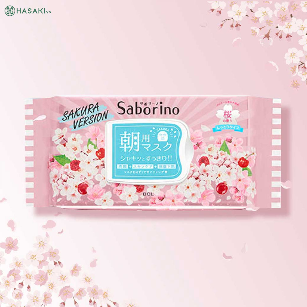 Mặt Nạ Saborino Dưỡng Ẩm Buổi Sáng Hương Hoa Anh Đào - Morning Facial Sheet Mask Sakura